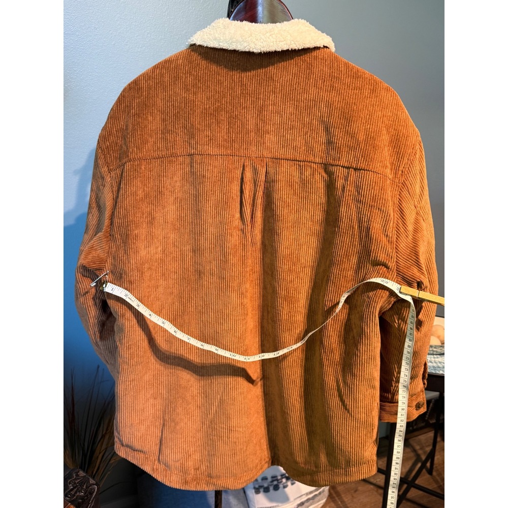 Ashley By 26 International Camel Corduroy Sherpa Utility Jacket Brown Large - Picture 6 of 8
